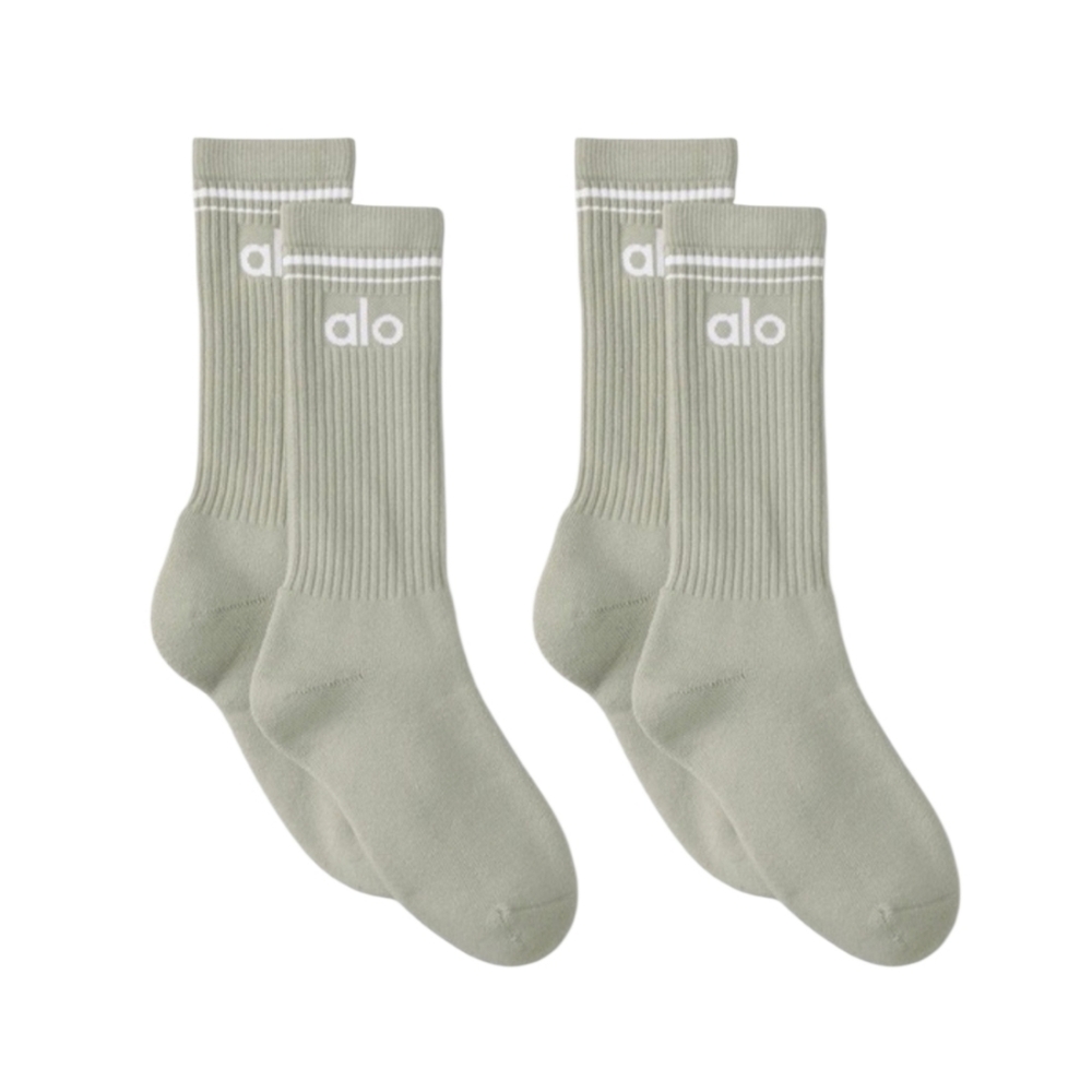 ALO Yoga Unisex Throwback Sock Limited edition/release Limestone/White X2 medium